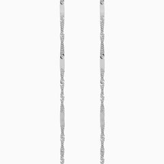 14K White Gold Twisted Singapore Chain Necklace