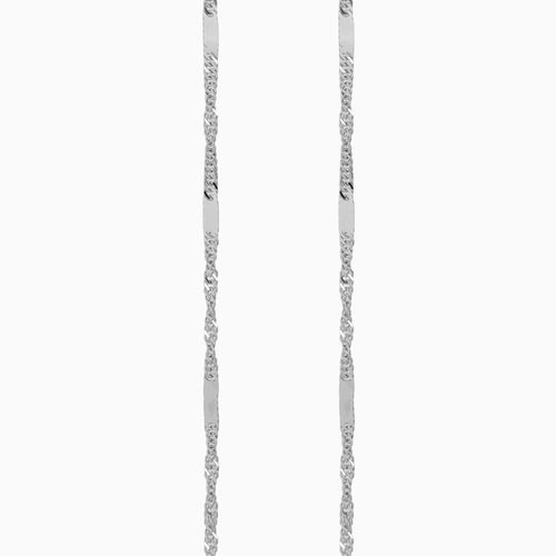 14K White Gold Twisted Singapore Chain Necklace