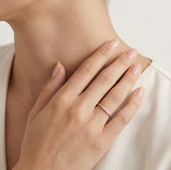 Tiny twisted rose gold ring