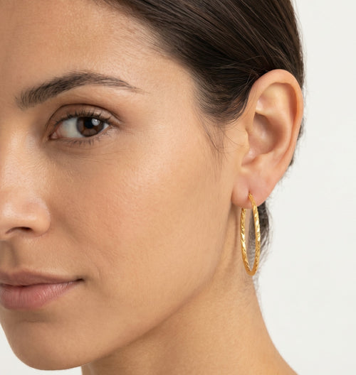 High polished hoop gold earrings