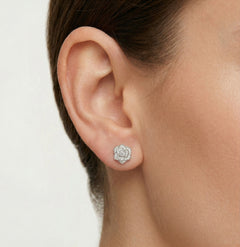 Stříbrné puzetové náušnice růžové