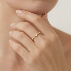 Golden glow cubic zirconia elegance ring