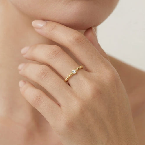 Golden glow cubic zirconia elegance ring