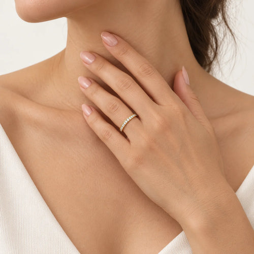 Yellow Gold Channel-Set Diamond Ring