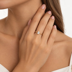 Emerald Cut Lab Grown Diamond Engagement Ring