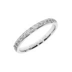 White gold wedding ring with prong set