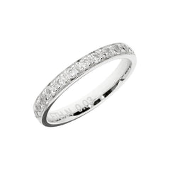 Anillo de boda de oro blanco con engaste de garra y piedras