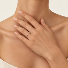 Rose Gold Channel-Set Diamond Ring