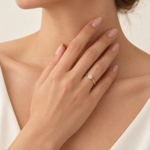 Yellow Gold Diamond Solitaire Ring