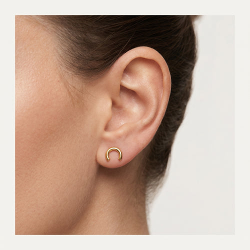 Pendientes de aro grueso básicos de oro amarillo