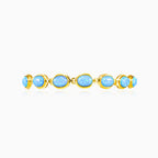 Classic Yellow Gold Bracelet with Blue Opals