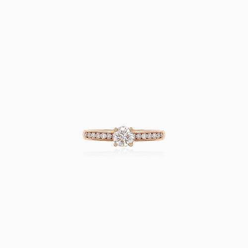 Krásný diamantový prsten z růžového zlata