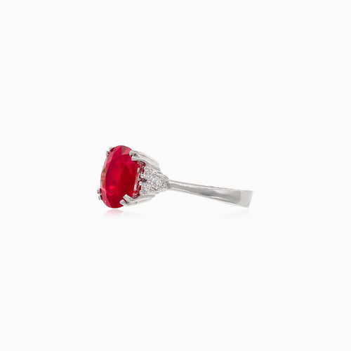 Graceful  white gold ruby and diamond ring
