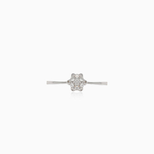 Tiny diamond flower ring