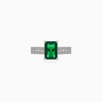 Úžasný prsten ze smaragdu a diamantu z 18kt zlata