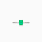 White gold diamond ring with emerald