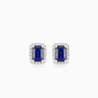 Royal white gold sapphire diamond earrings