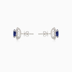 Sapphire diamond white gold earrings