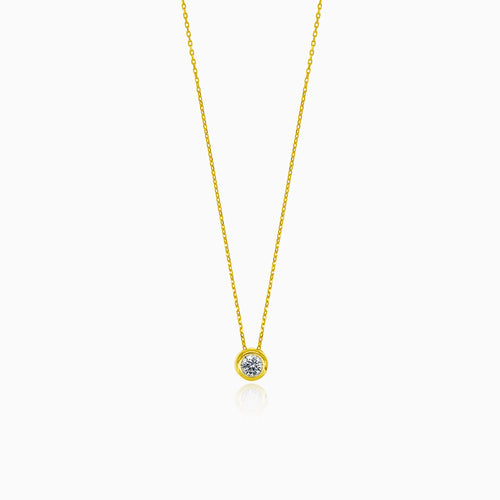 Minimalist diamond solitaire necklace
