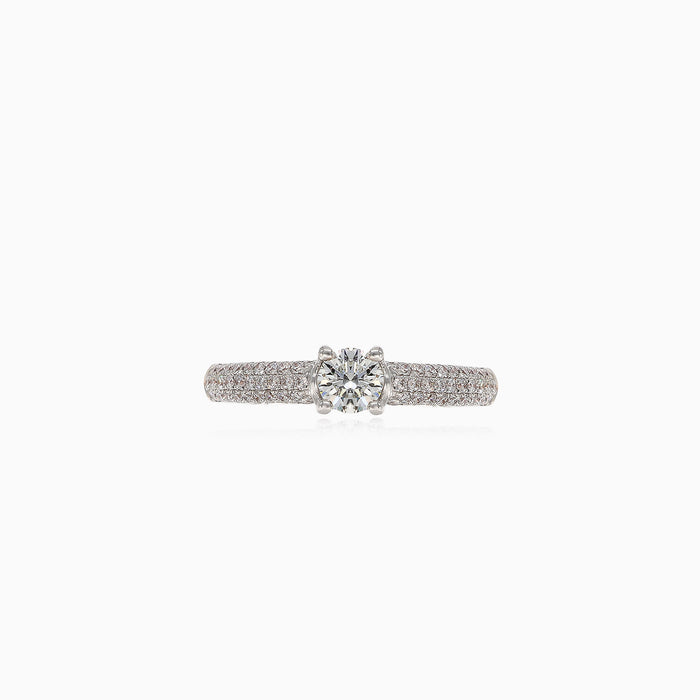 Anillo de compromiso con diamante en oro rosa