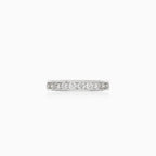 White gold ring with line of diamonds