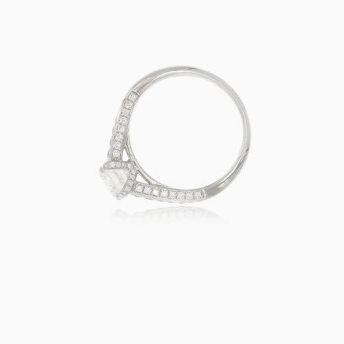 Luxury white gold ring with diamonds