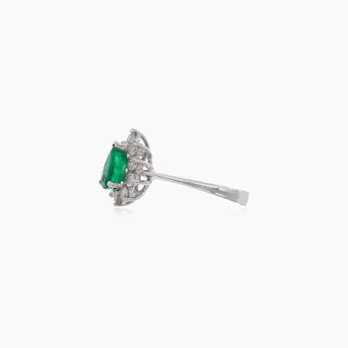 Princess emerald and diamond ring