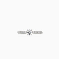 Radiant round cut diamond engagement ring