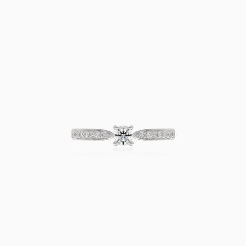 Elegant white gold diamond engagement ring