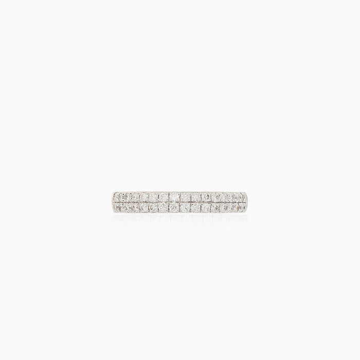 Bague à double rangée en or avec diamants
