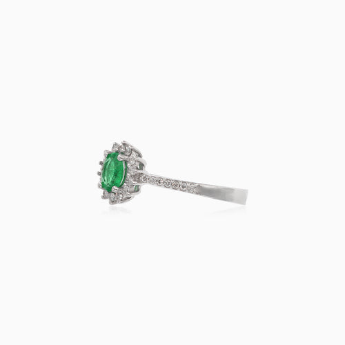 Timeless diamond and emerald ring