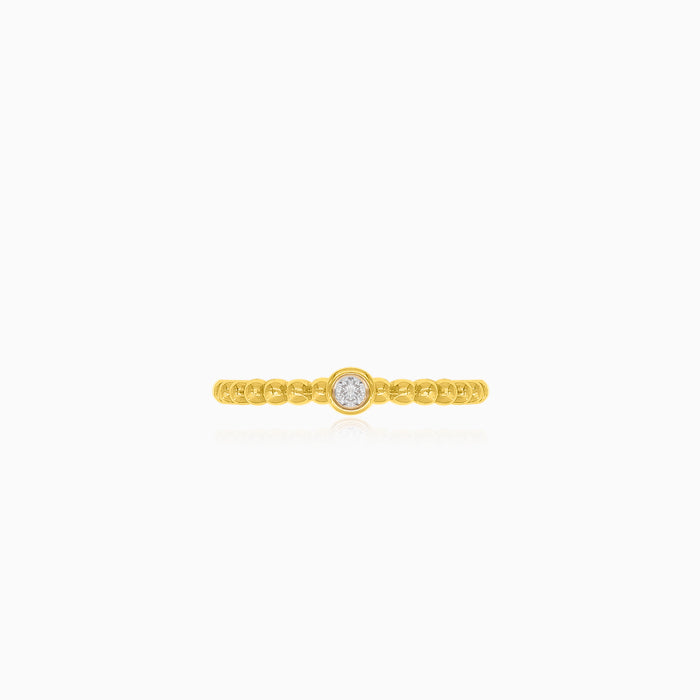 Bague en or élégante avec diamant rond