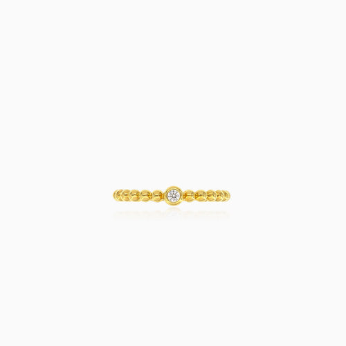 Lustrous diamond yellow gold ring