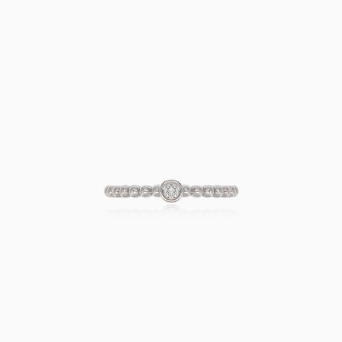 Bubbly diamond white gold ring