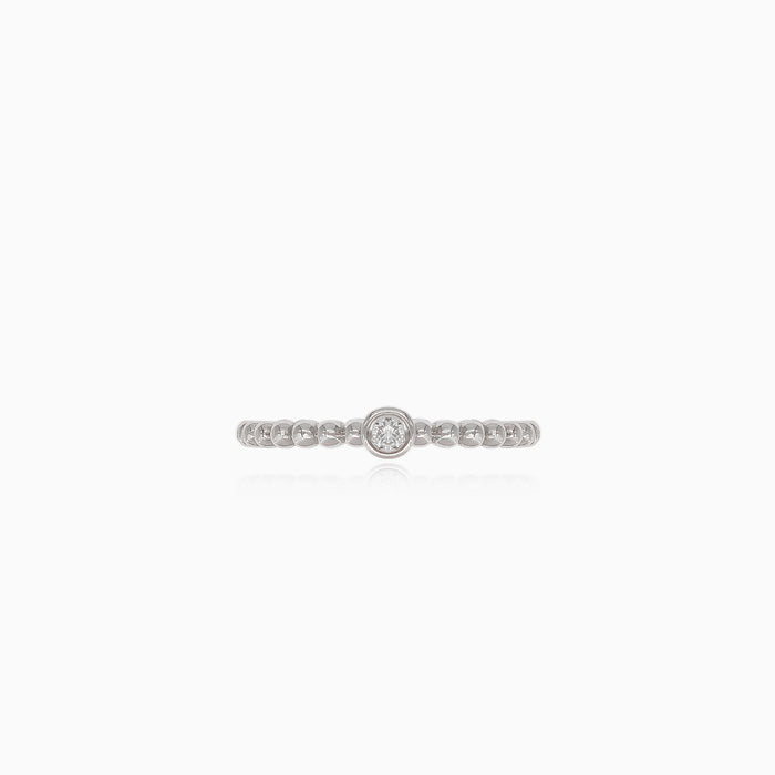Anillo de oro blanco con diamantes burbujeantes