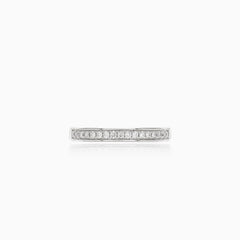 Minimalistic white gold diamond ring