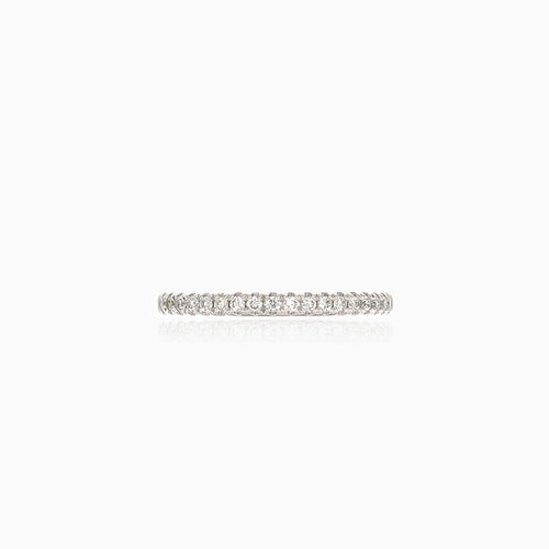 Simple white gold ring with diamonds
