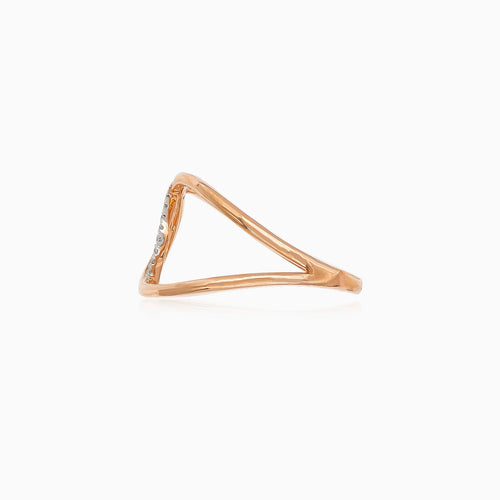 Twisted diamond and rose gold ring