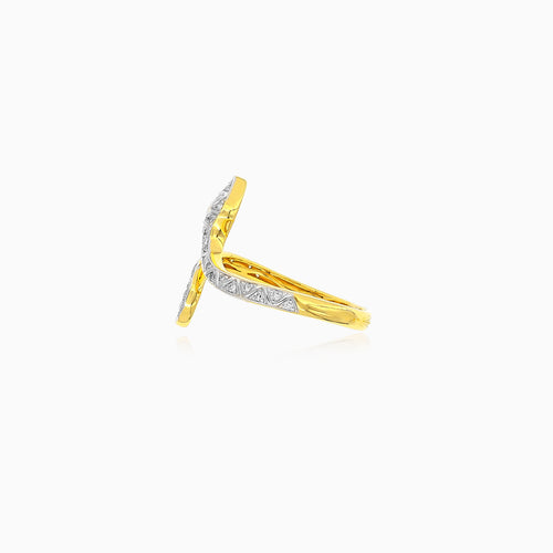 Yellow gold and diamond  snake ring