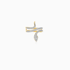 Swirly diamond snake ring