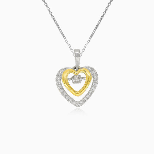 Stylish heart shaped diamond pendant