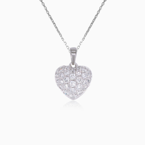 Pave heart pendant with diamonds