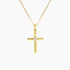 Elegant cross pendant for men and women in yellow gold