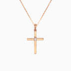 Elegantní přívěsek křížek pro muže a ženy v růžovém zlatě