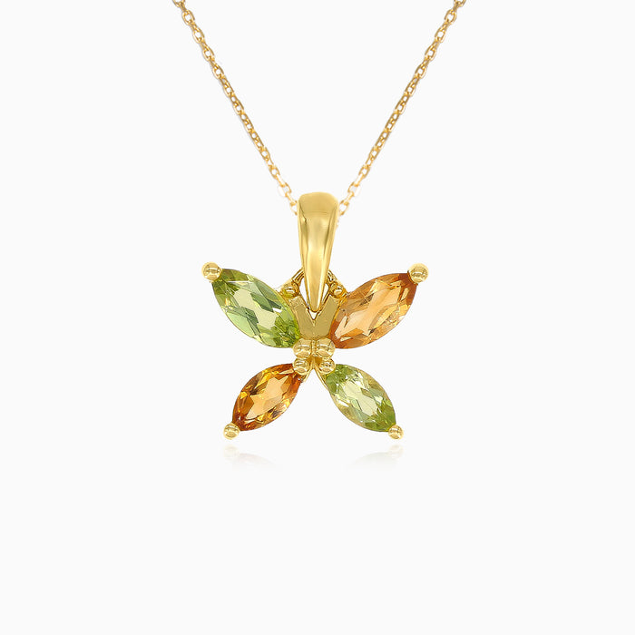Pendentif exquis pour femme en citrine et péridot