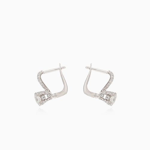 Luxury earrings with diamonds white gold