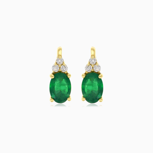 Sophisticated yellow gold drop earrings with gemstones