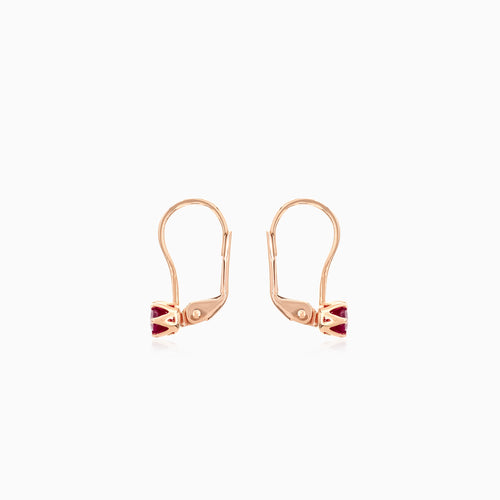 Classic rose gold ruby earrings