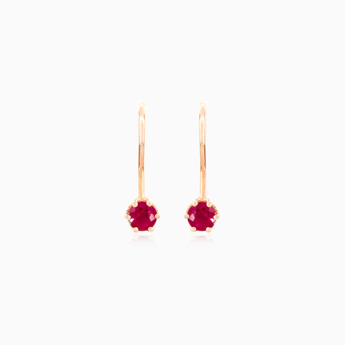 Classic rose gold ruby earrings