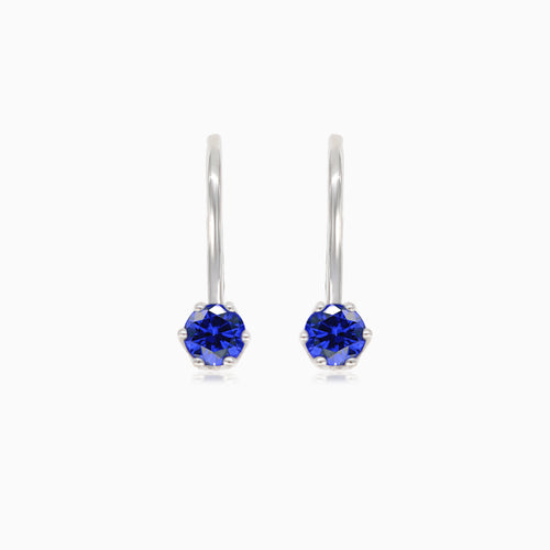 Classic round sapphire drop earrings